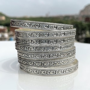 Lindo conjunto de pulseiras de prata feito à mão, conjunto de pulseiras de prata esterlina 925, conjunto de pulseiras de 7 dias, conjunto simples de pulseiras, conjunto de 7 pulseiras, pulseiras empilháveis