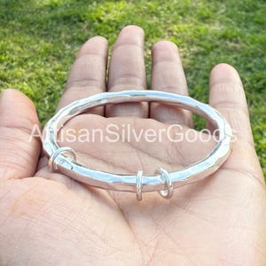 925 Sterling Silver Bangle Handmade Bracelet Wide Bangle Stackable Bracelet Thick Bangle Heavy Silver Bangle Gift For Her Stacking Bangle