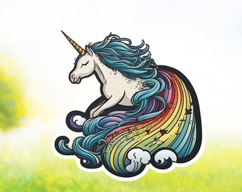 Digital Sticker Unicorn with a rainbow mane | Be Yourself