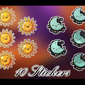 Digital Stickers Sun And Moon   | Goodnotes Stickers | Cute images