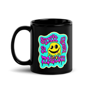 Split Open & Melt Black Glossy Mug