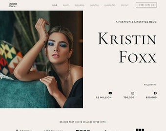 WordPress Theme - WordPress Fashion Blog Theme - Fashion Theme - "Kristin Foxx" Instant Digital Download