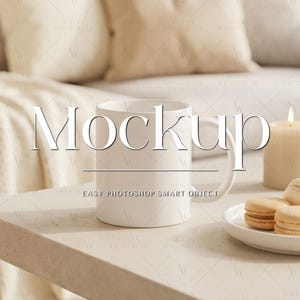 Aesthetic Mug Mockup | Smart Object PSD | Minimal Coffee Cup Mockup for Branding, Etsy And Social Media