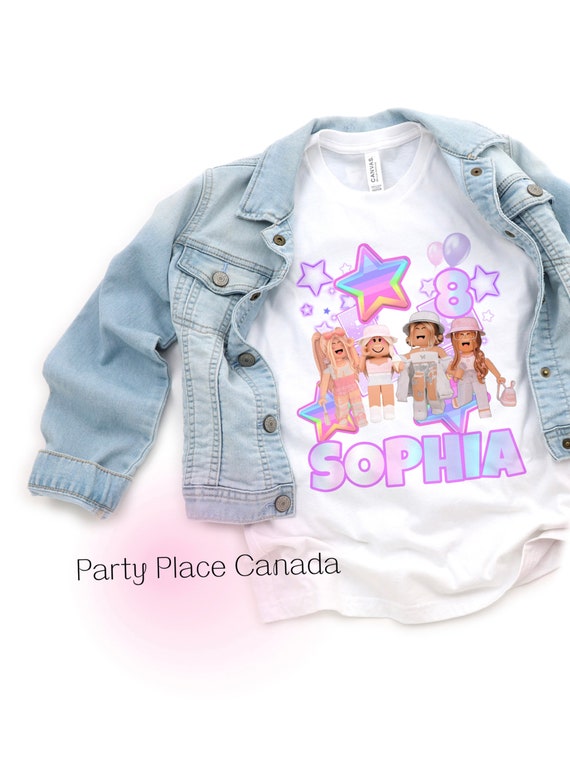 ROBLOX THEME GIRLS PERSONALISED BIRTHDAY T-SHIRT ANY NAME,NUMBER