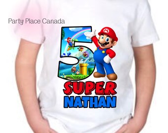 Super Mario Birthday Shirt - Super Mario Birthday Theme - Super Mario Birthday Party