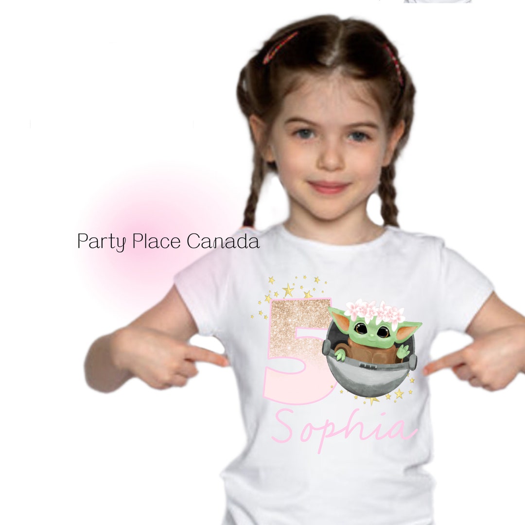 Girl Baby Yoda Birthday Shirt, Baby Yoda Birthday Girl Shirt, Girl Baby