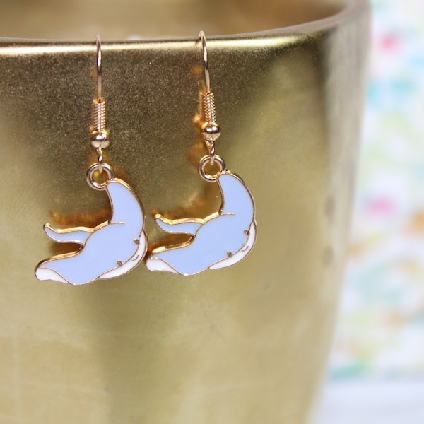 Manta Ray Earrings | Ocean life Jewelry | Cartoon Ocean Earrings