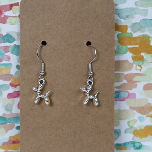 Balloon Animal Earring | Balloon Dog Jewelry | Silver Dog