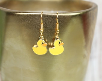 Rubber Ducky Earrings | Yellow Duck Earrings | Bubble Bath Jewelry