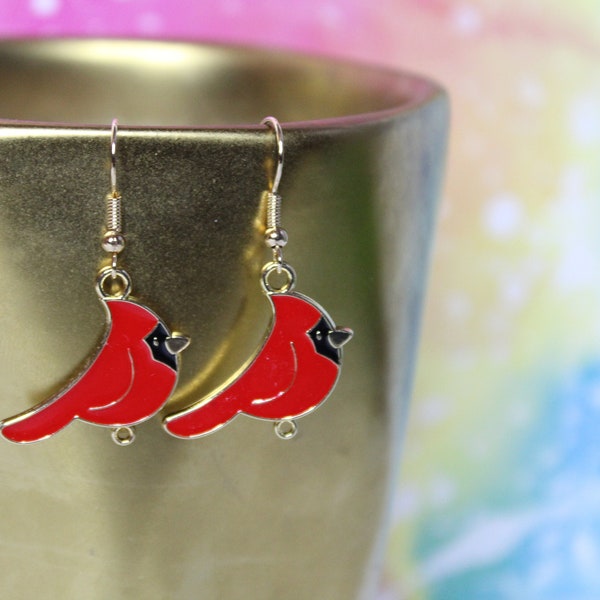 Cardinal Earrings | Red Bird Earrings | Bird Lover Gift