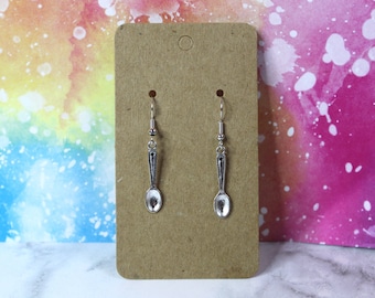 Silver Spoon Earrings | Dangle Spoons | Mini Spoon Earrings