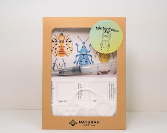 Beetles Watercolor Kit: 36 Paints, Brush, Cards - Arts & Crafts