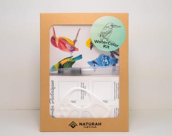 Birds Watercolor Kit: DIY Painting Project, Travel Art Package, All-in-one Kit, Bird Lover