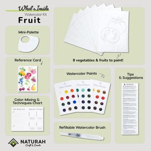 Fruit & Vegetable Watercolor Kit: Beginner DIY All-In-One Art Package