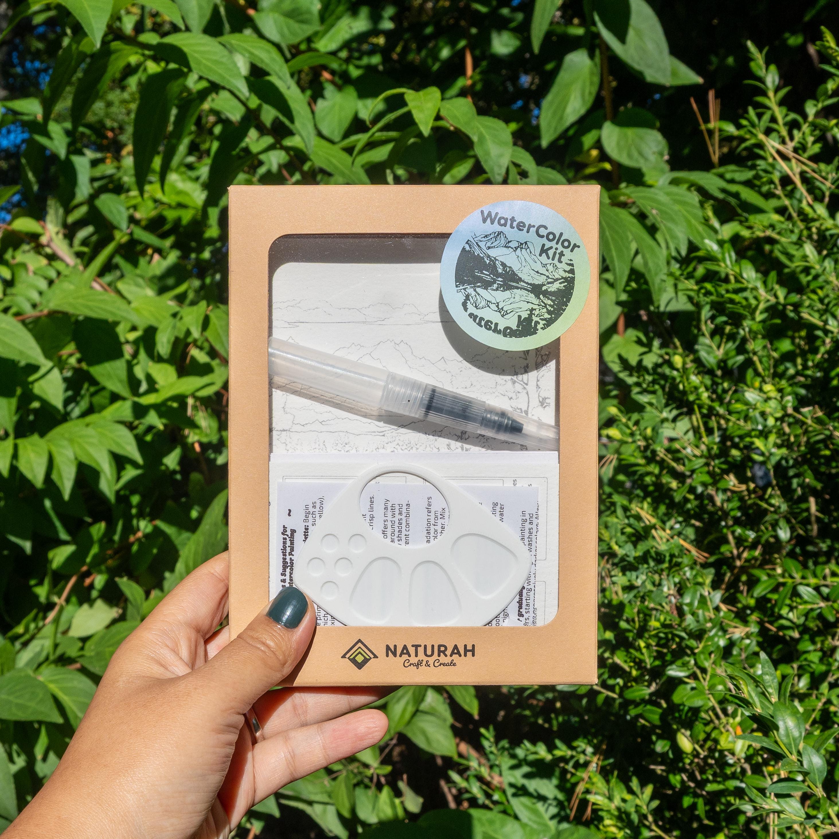 ペパーミント Buy Landscape Watercolor Kit: 36 Paints, Brush, Palette, 8 Designs