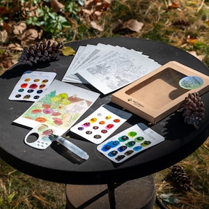 Kit de acuarelas para jardín de flores: Pintura DIY, ideal para principiantes