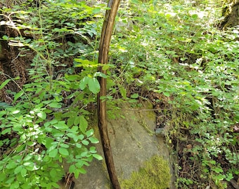 Cajado de madeira esculpido à mão
