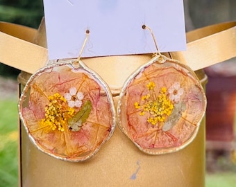 Handmade Floral Resin Earrings