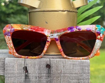 Floral Artsy Handmade Sunglasses