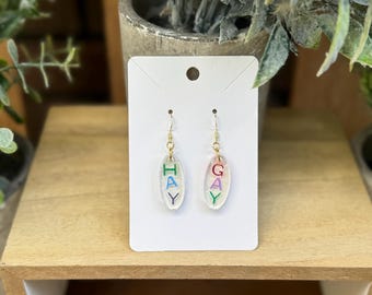 Hay Gay Pride Earrings