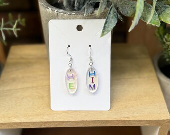 Trans Pride Pronoun Earrings