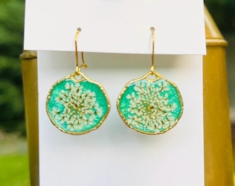 Handmade Floral Resin Earrings