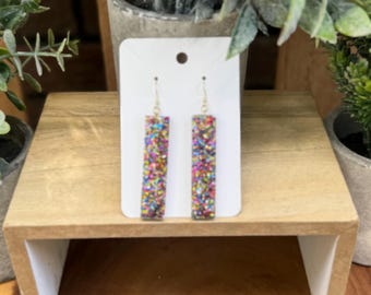 Rainbow Glitter Earrings
