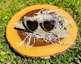 Lunettes de soleil cœur « Bling » en cristal