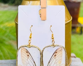 Handmade Cicada Wing Resin Earrings
