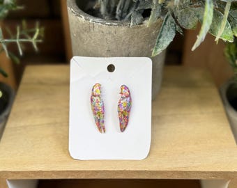 Colorful Hand-Painted Crawfish Earrings