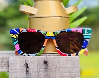 Artsy Hand-painted Colorful Cateye Sunglasses