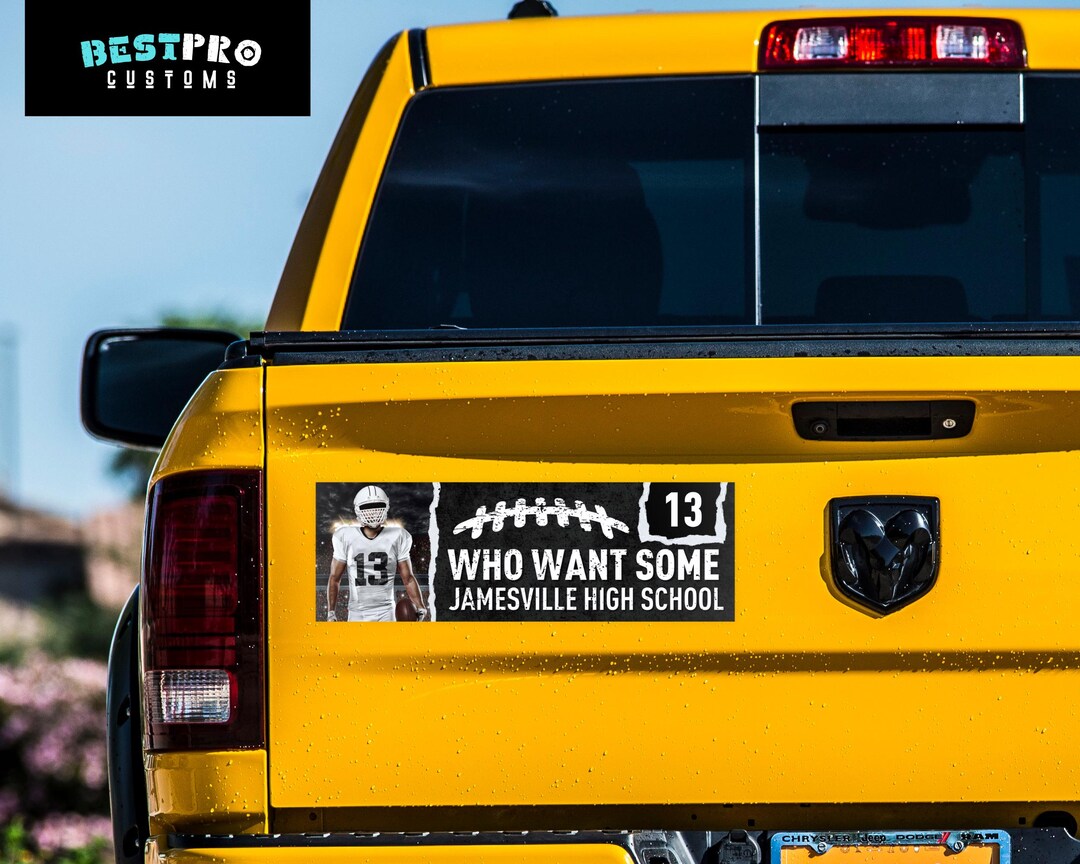 Personalized Football Team Car Magnet: Custom Sports Fan Vehicle Decal ...