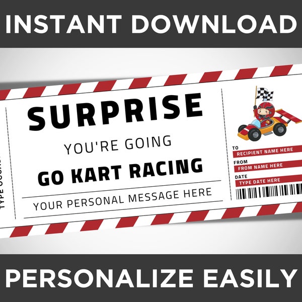 Kart Ticket Template - Etsy
