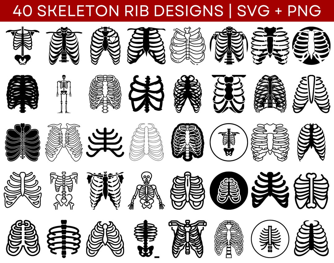 Skeleton Rib SVG Bundle Skeleton Rib PNG Bundle Skeleton - Etsy Australia