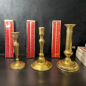 Medium brass candle holders