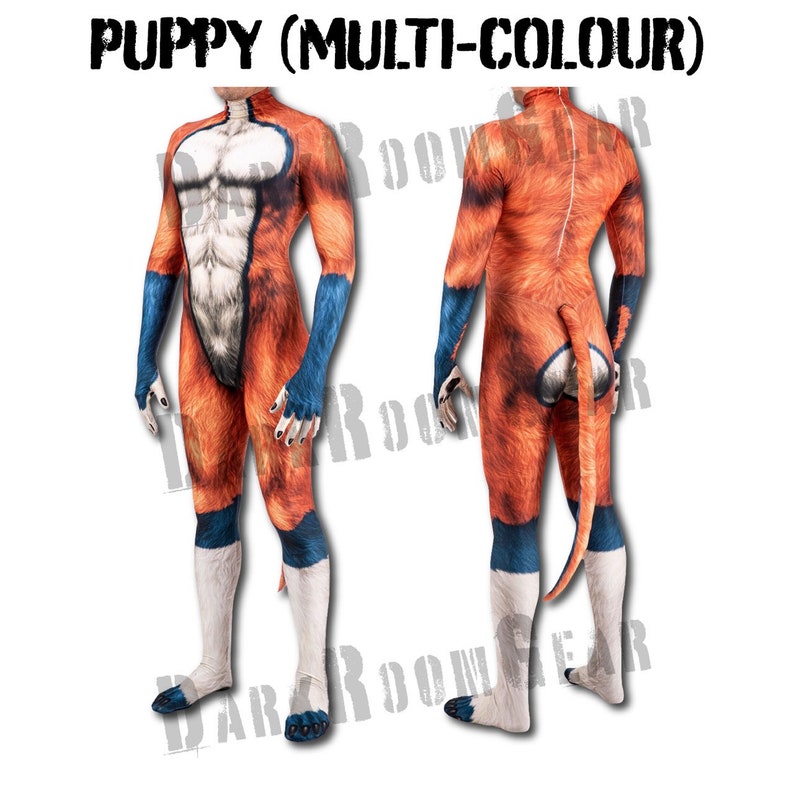 Spandex Pup Suit, Full Cover Dog Bodysuits, Human Puppy Cosplay Costume For Adult Pet Play Puppy (multi-colour)