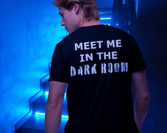 Meet Me In The Dark Room Relaxed Fit T-Shirt, Gay Cruising Circuit Party Sex Club Outfit