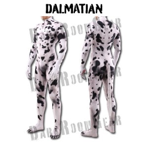 Spandex Pup Suit, Full Cover Dog Bodysuits, Human Puppy Cosplay Costume For Adult Pet Play Dalmatian