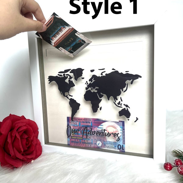 Travel Ticket Memory Box Frame, A Perfect Way to Display Your Memories, Adventure Gifts, Customized Travel Memory Box for Unique Experiences