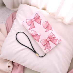Carteira com alça de laço rosa, bolsa estética para meninas delicadas, bolsa coquete para um visual fofo, ideia de presente de carteira kawaii para o ano 2000, moda hiperfeminina