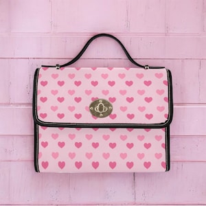 Pink Floral Y2K Pattern, Girly Alt Shoulder Bag with Daisies, Retro Cottagecore Bag for Cute Aesthetic Outfits, Coquette Girl Gift Idea