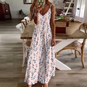 Robe D'été PINK Femme Taille L, Rose Et Blanche à Fleurs, NEUVE Avec étiquettes