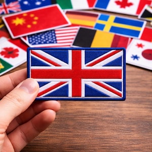 UK Flag Embroidery Design Bundle | Union Jack Patch Files, Heart Shapes (pes, dst, jef)