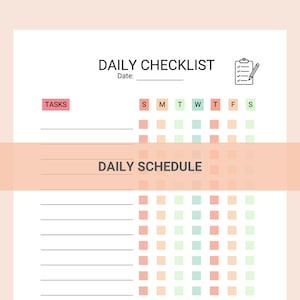 Editable Daily Checklist: Weekly Task Planner (letter & A4 PDF) - Etsy