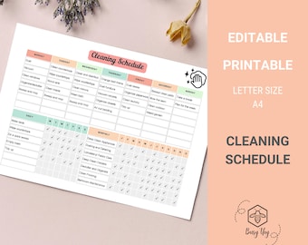 Editable Cleaning Schedule: Customizable Home Chore Chart (PDF)