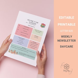 Editable Daycare Weekly Newsletter, Printable Update (PDF)