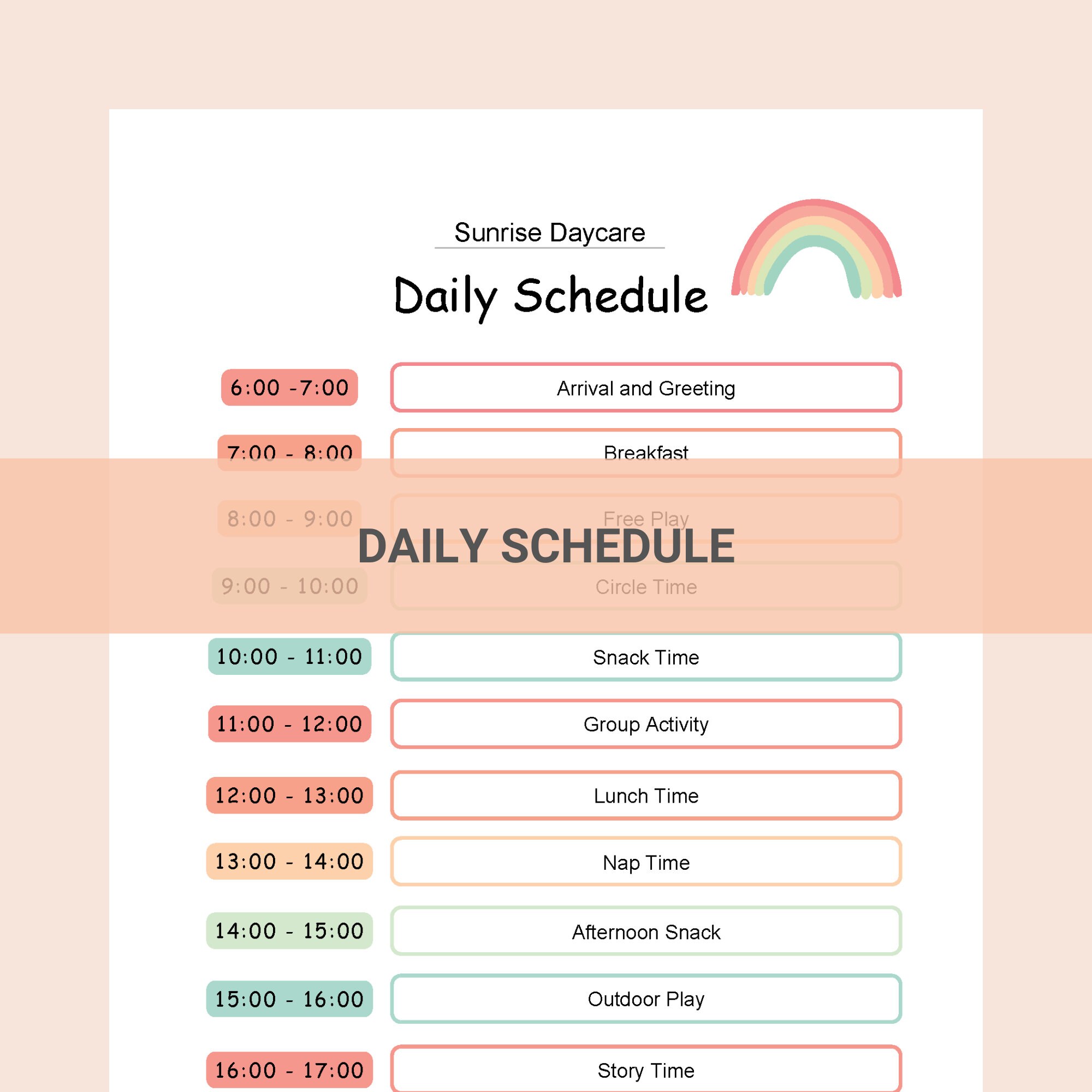 EDITABLE Daycare Planner, Daily Schedule, Daycare Routine, Home Daycare
