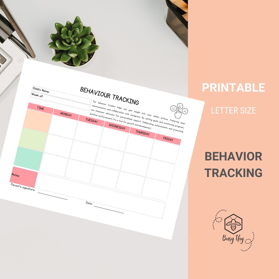 Behavioral Tracking Chart PRINTABLE Behavior Tracking, Child Behavior Chart, Preschool Printable ...