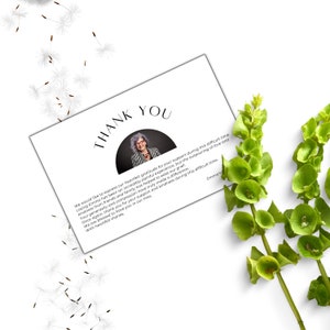 Funeral Thank You Card Fully Editable Canva Template| Celebrating the Life Memorial| In Loving Memory Obituary| Instant Download| White