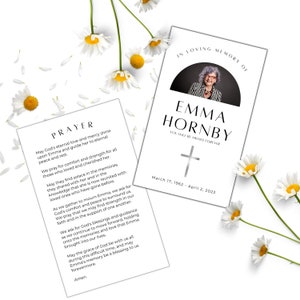 Funeral Prayer Card Instant Download Template|In Loving Memory Obituary Fully Editable Memorabillia|Celebration of Life Prayer Memorial Card